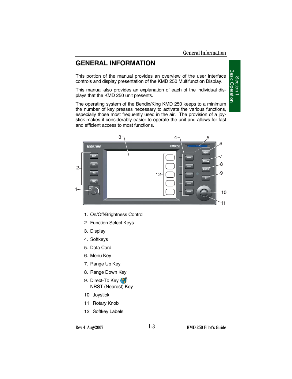 General information | BendixKing KMD 250 User Manual | Page 22 / 274