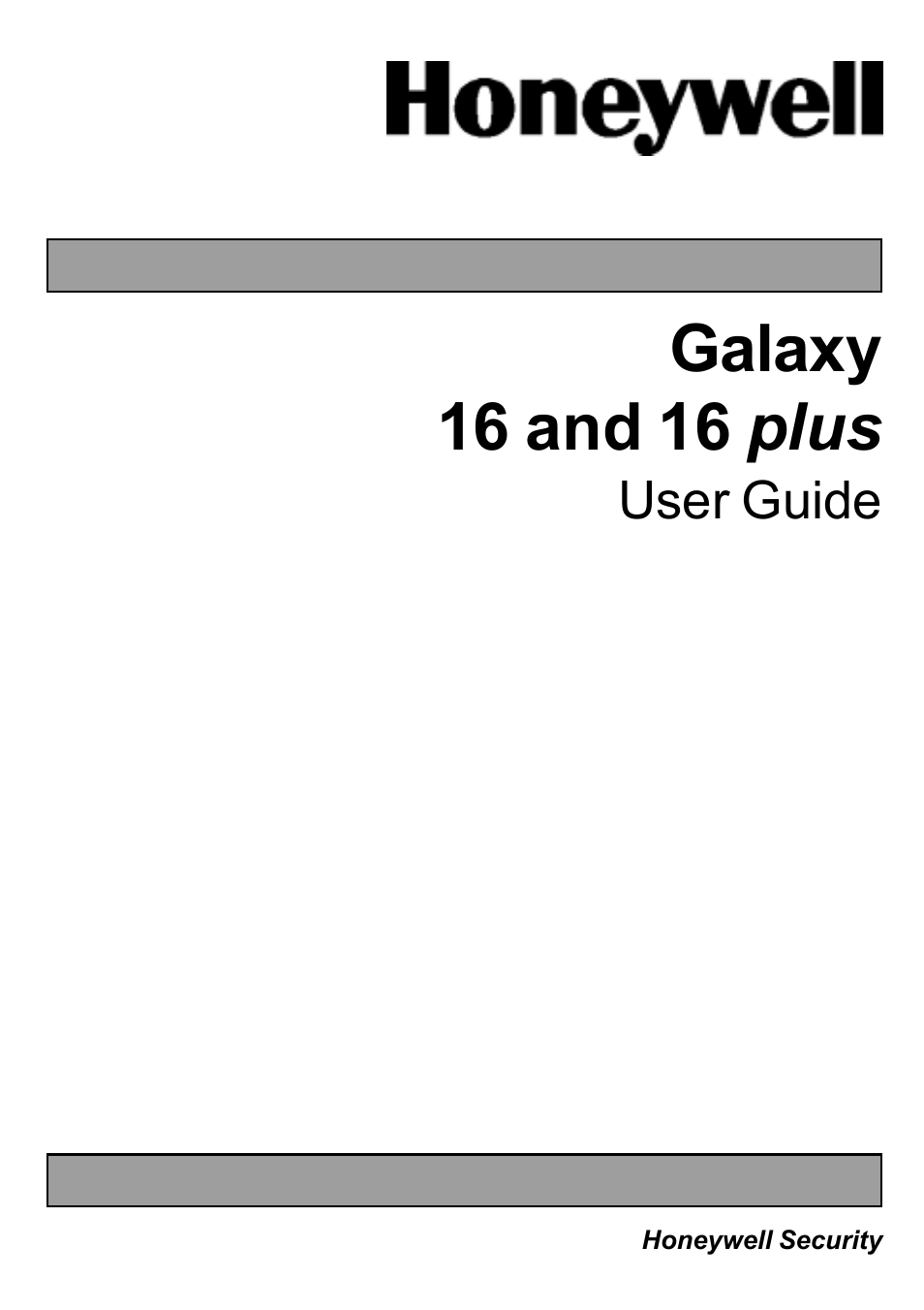 Honeywell Galaxy 16 Plus User Manual | 30 pages