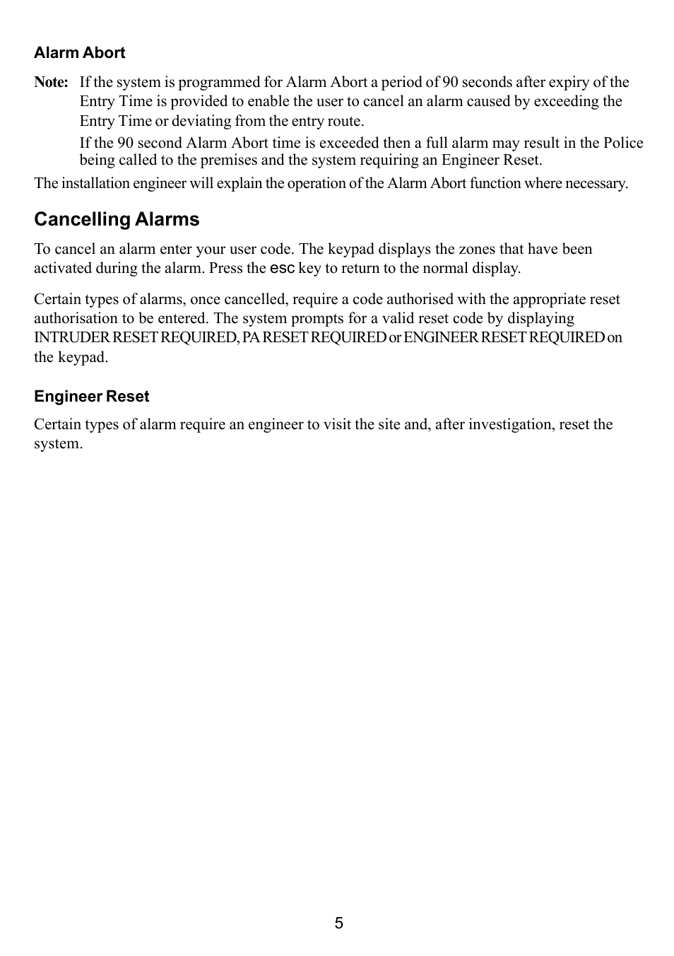 Cancelling alarms | Honeywell Galaxy 16 Plus User Manual | Page 15 / 30