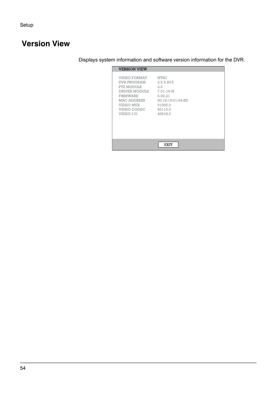 Version view | Honeywell HRDP DVR User Manual | Page 54 / 100