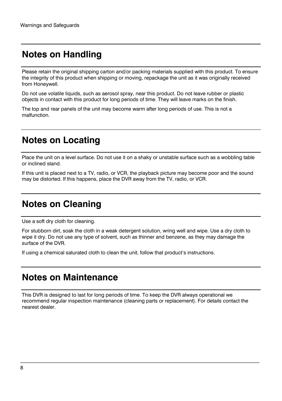 Honeywell HRDP DVR User Manual | Page 8 / 100