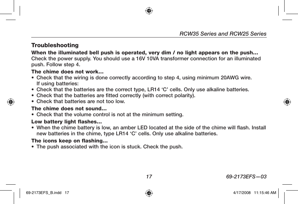 Honeywell RCW25 User Manual | Page 19 / 68