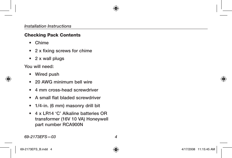 Honeywell RCW25 User Manual | Page 6 / 68