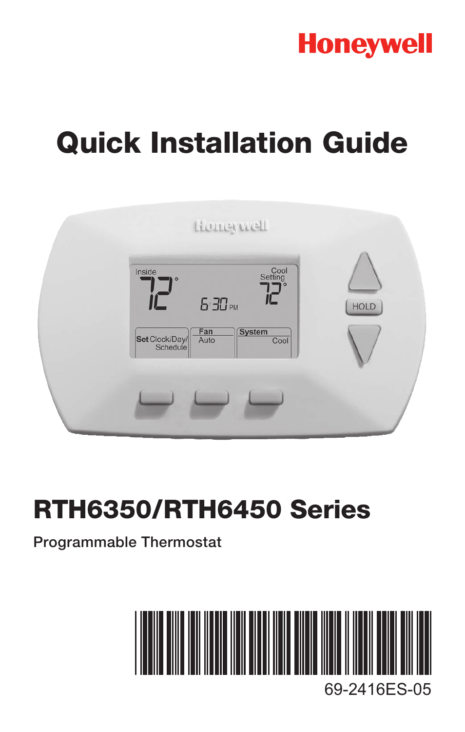 Honeywell RTH6350 User Manual | 64 pages