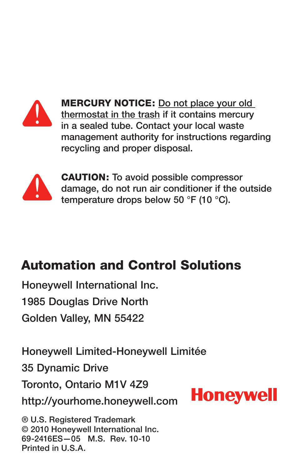 Automation and control solutions | Honeywell RTH6350 User Manual | Page 32 / 64