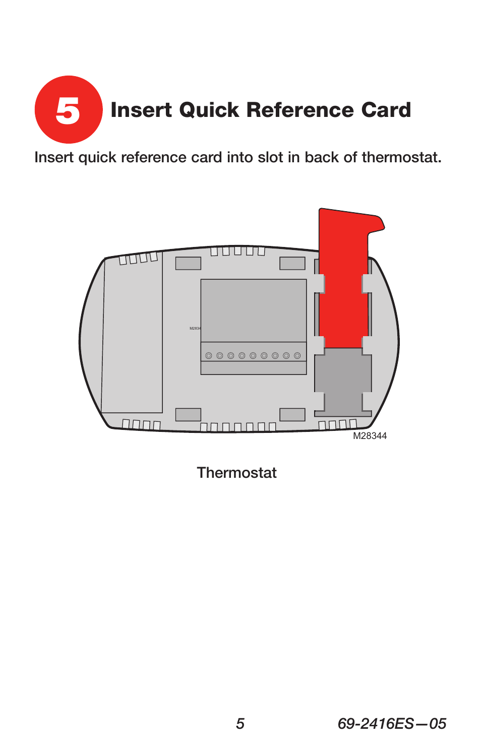 Insert quick reference card | Honeywell RTH6350 User Manual | Page 7 / 64