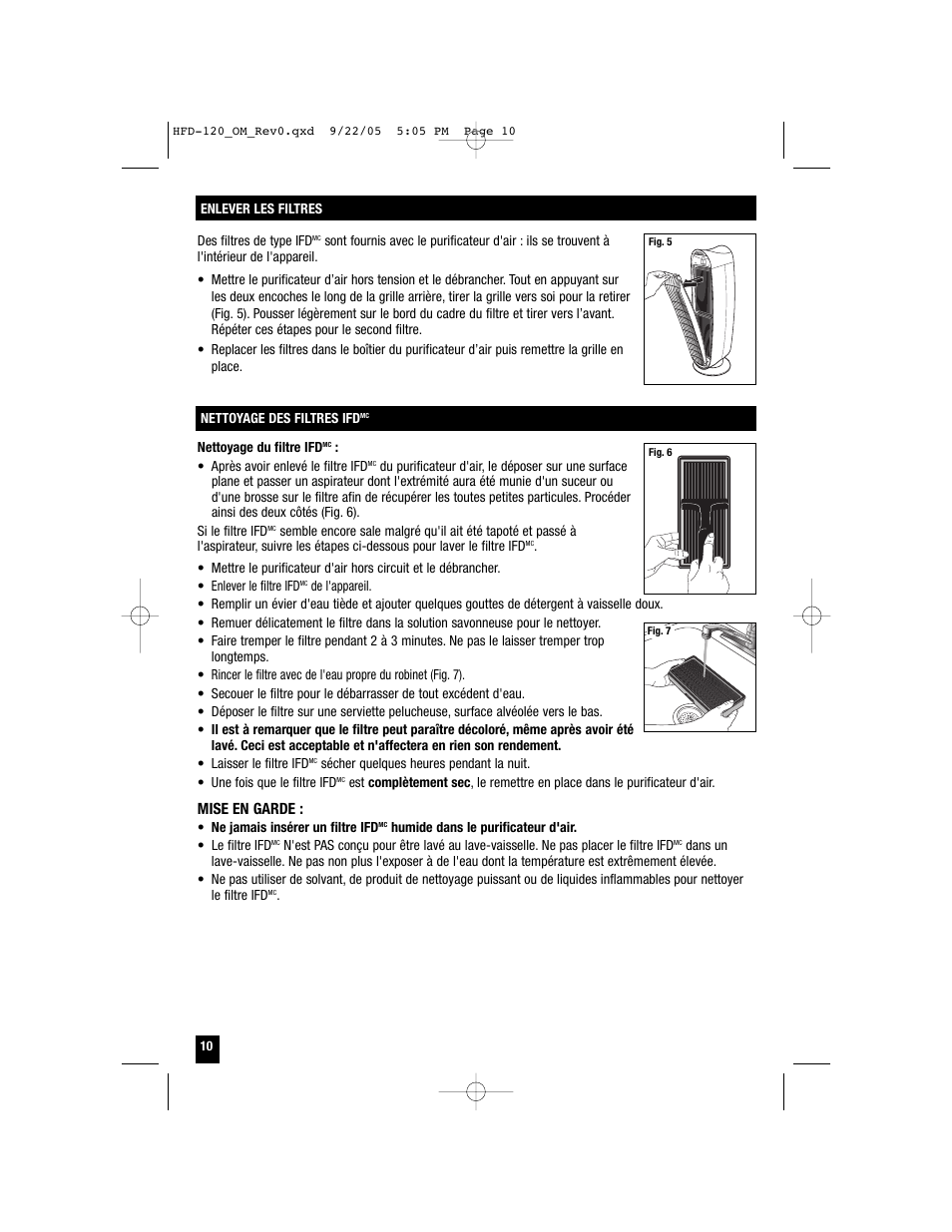 Honeywell HFD-120 User Manual | Page 10 / 20