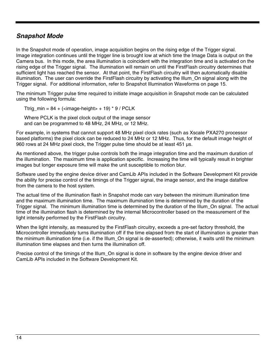 Snapshot mode | Honeywell IS4911 User Manual | Page 18 / 42