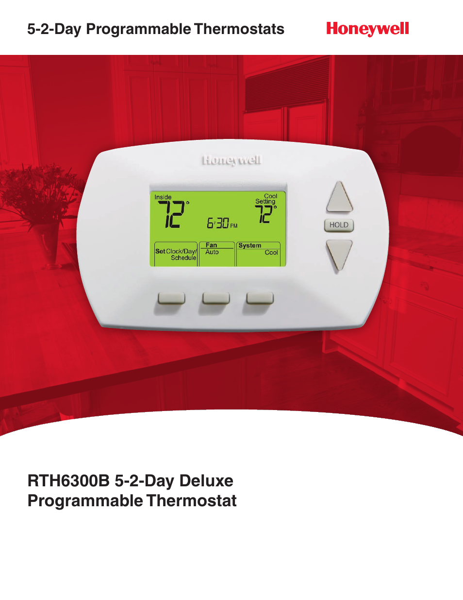 Honeywell 5-2-DAY DELUXE RTH6300B User Manual | 2 pages