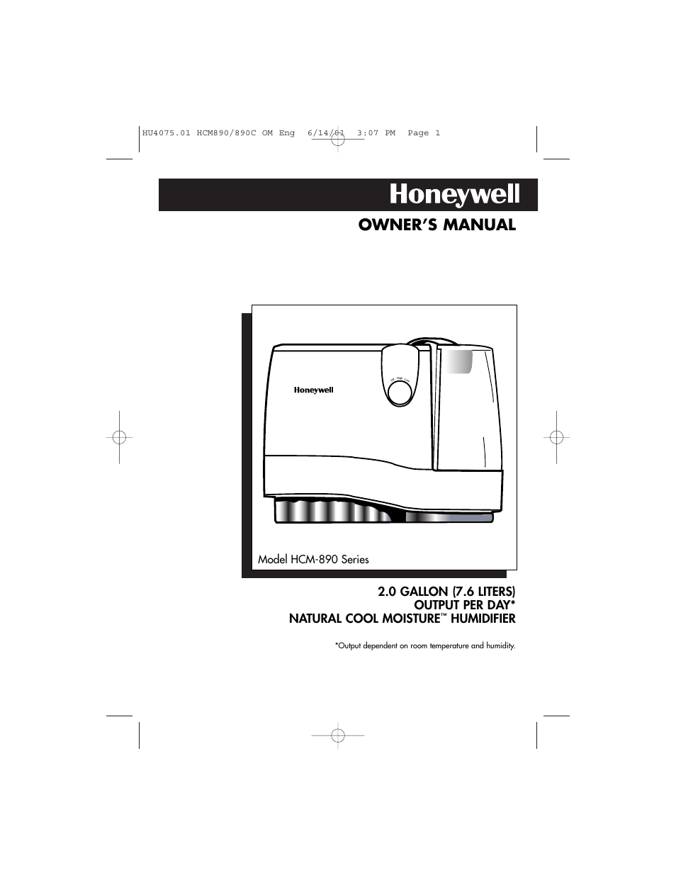 Honeywell HCM-890 User Manual | 36 pages