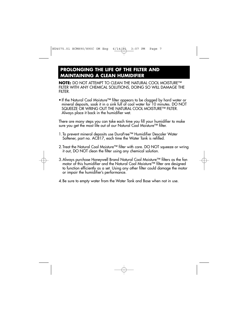 Honeywell HCM-890 User Manual | Page 7 / 36