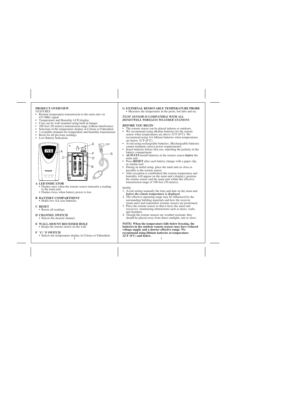 Honeywell TS33F User Manual | Page 3 / 18