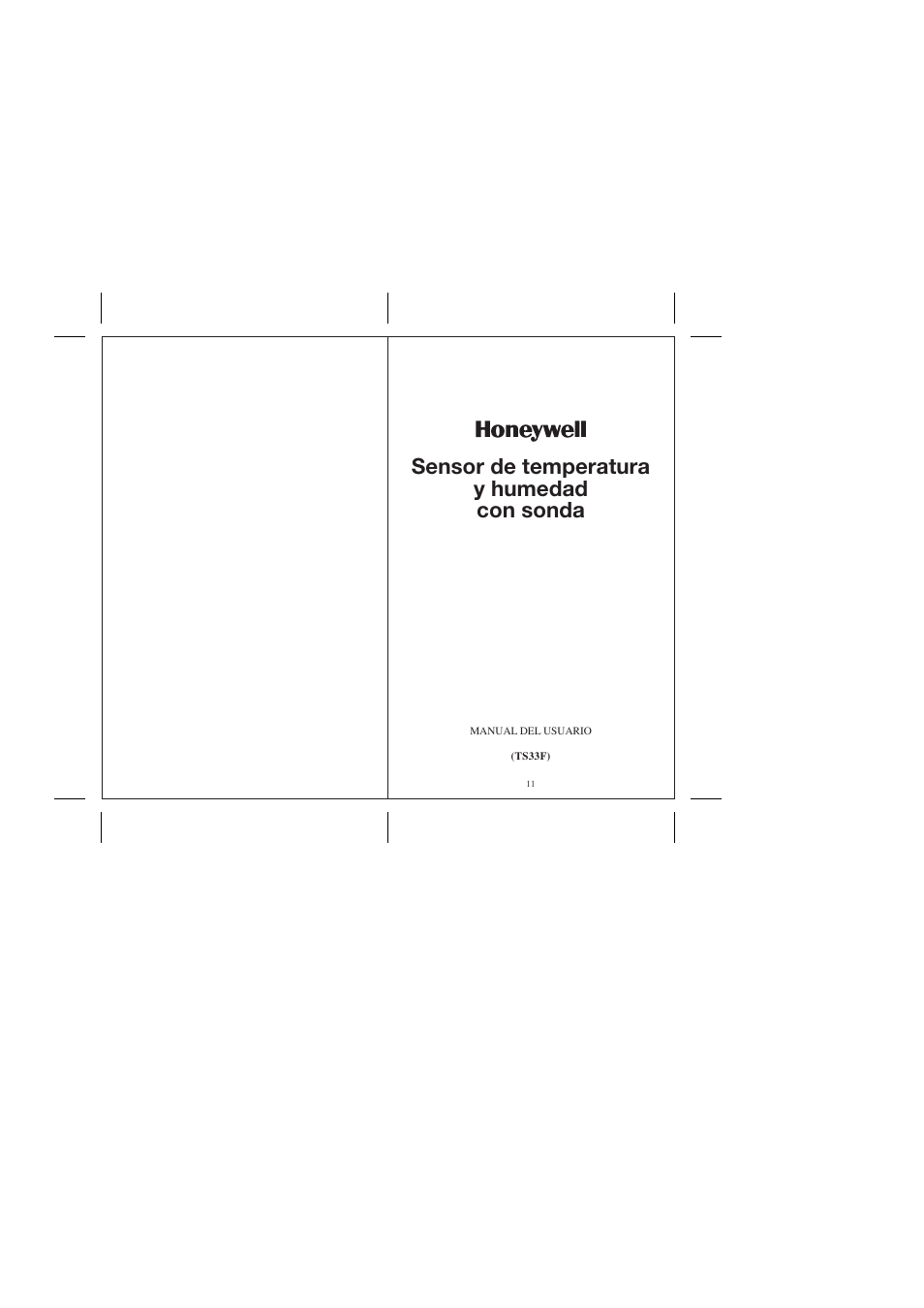 Sensor de temperatura y humedad con sonda | Honeywell TS33F User Manual | Page 7 / 18
