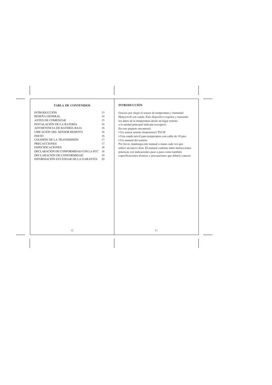 Honeywell TS33F User Manual | Page 8 / 18