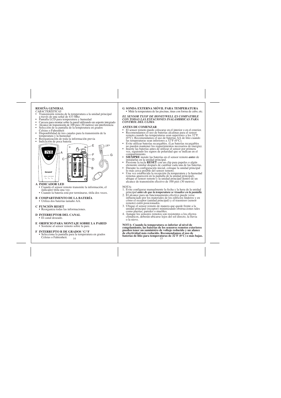 Honeywell TS33F User Manual | Page 9 / 18