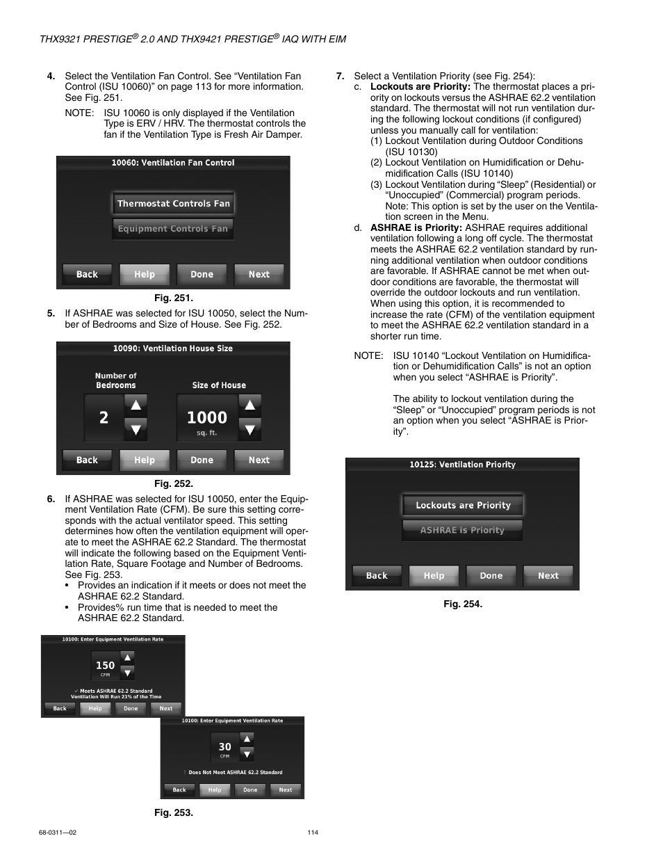 Honeywell PRESTIGE THX9321 User Manual | Page 114 / 160