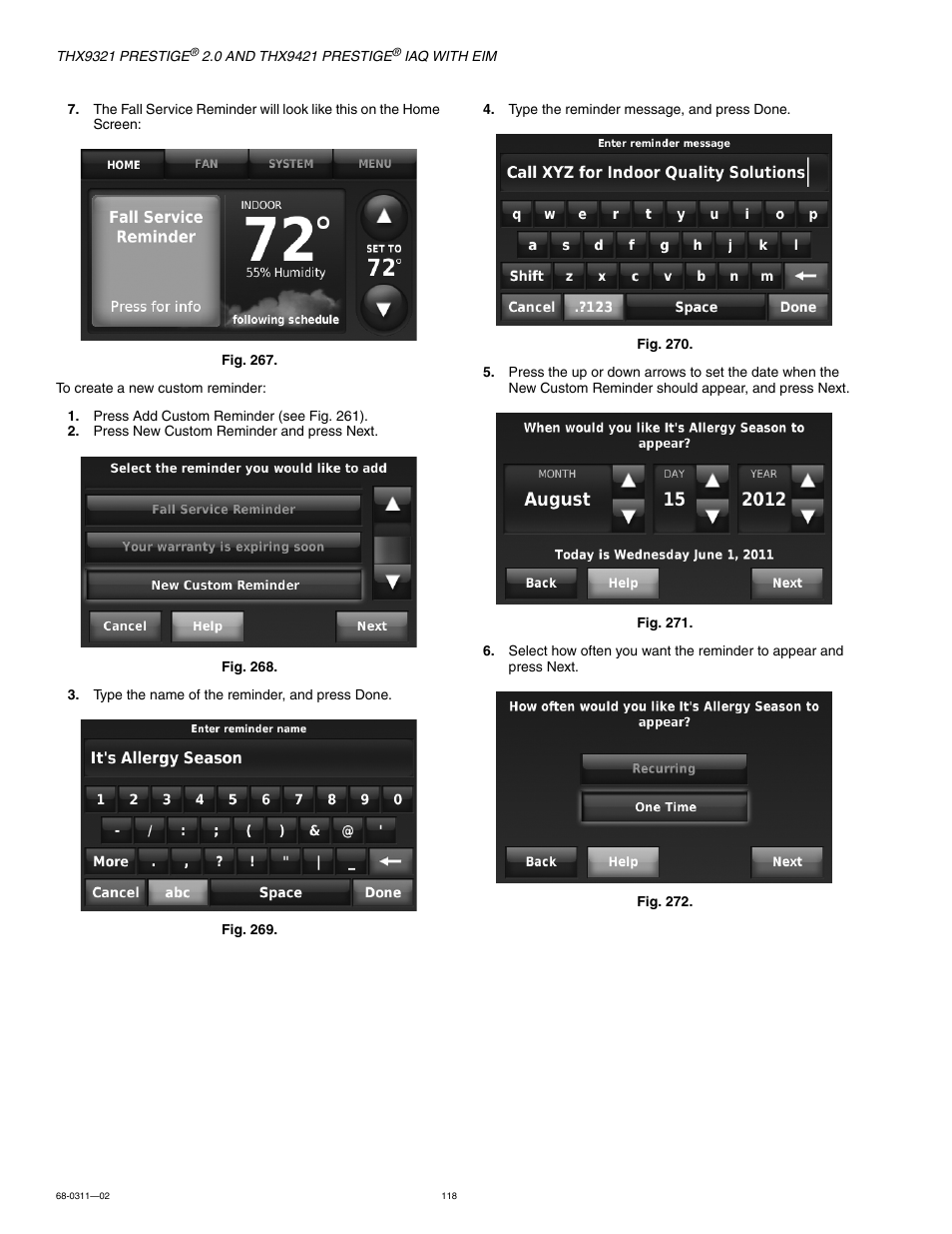 Honeywell PRESTIGE THX9321 User Manual | Page 118 / 160