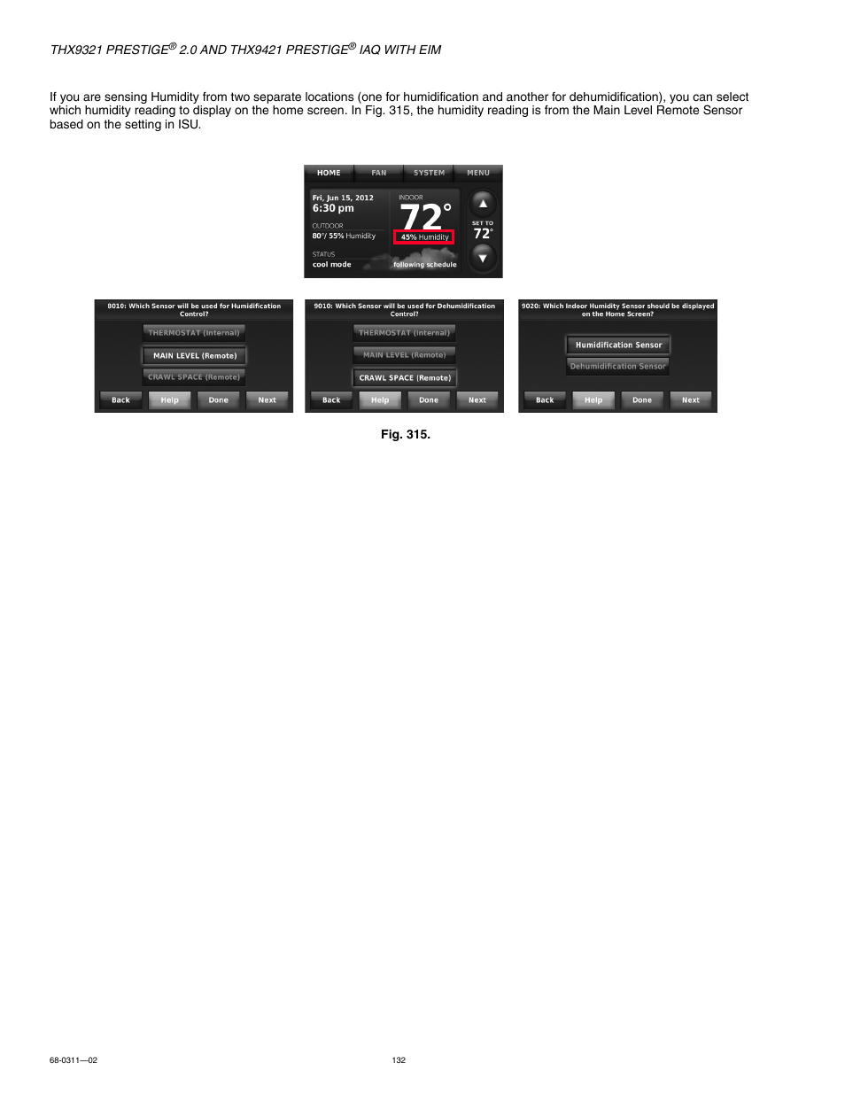 Honeywell PRESTIGE THX9321 User Manual | Page 132 / 160