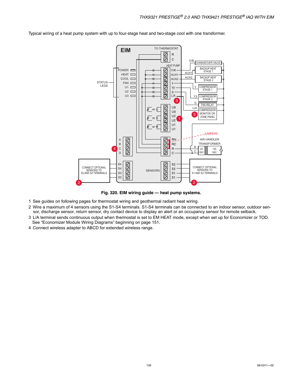 Thx9321 prestige, Iaq with eim | Honeywell PRESTIGE THX9321 User Manual | Page 139 / 160