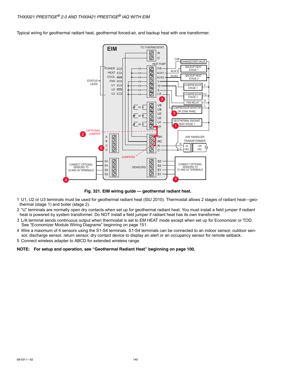 Thx9321 prestige, Iaq with eim | Honeywell PRESTIGE THX9321 User Manual | Page 140 / 160