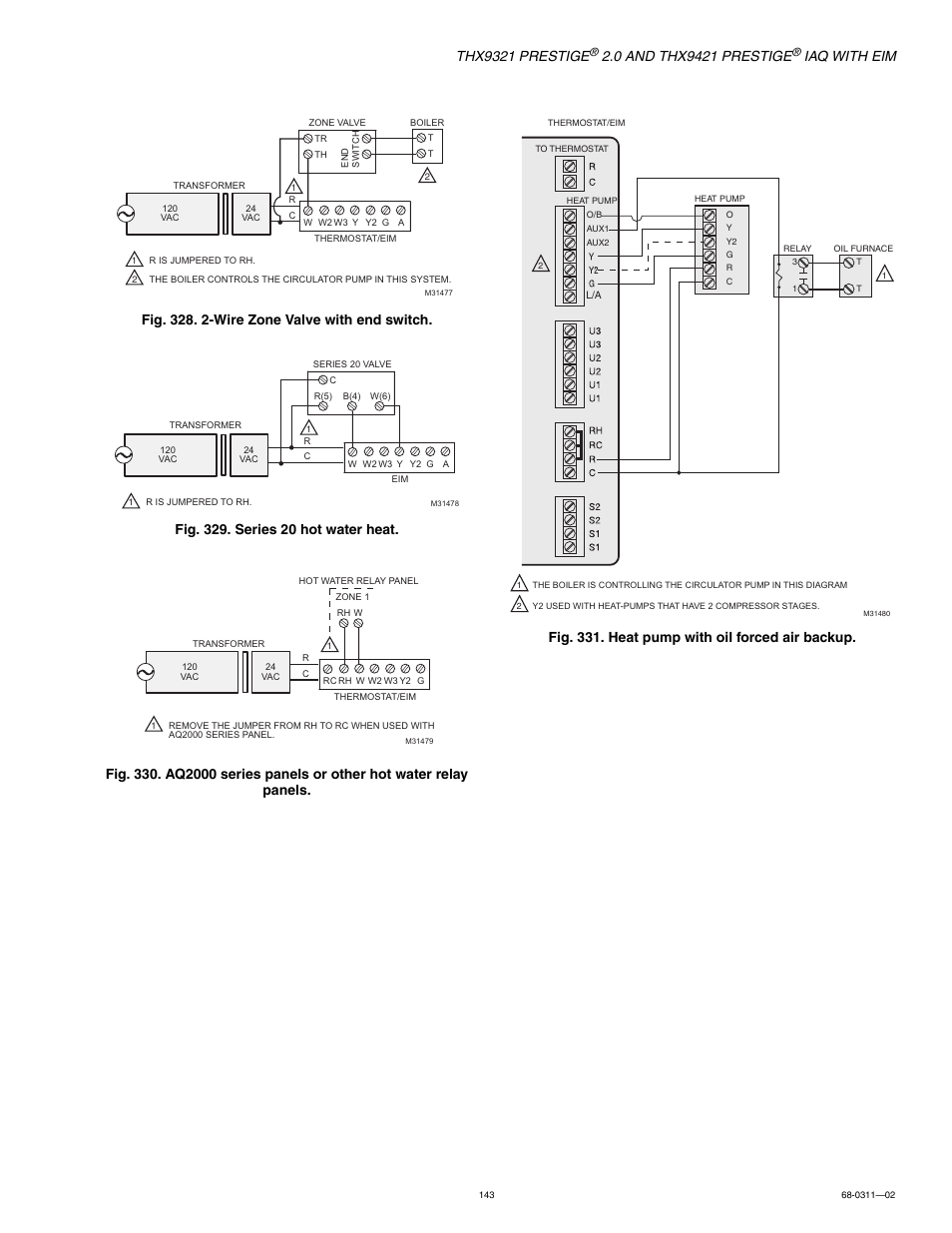 Thx9321 prestige, Iaq with eim | Honeywell PRESTIGE THX9321 User Manual | Page 143 / 160