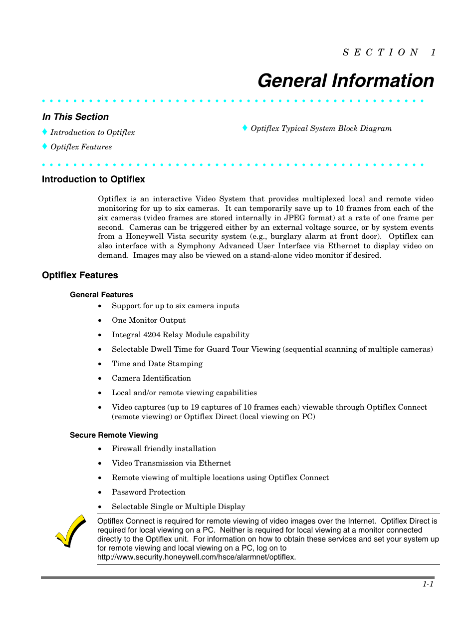 General information | Honeywell Optiflex User Manual | Page 5 / 24