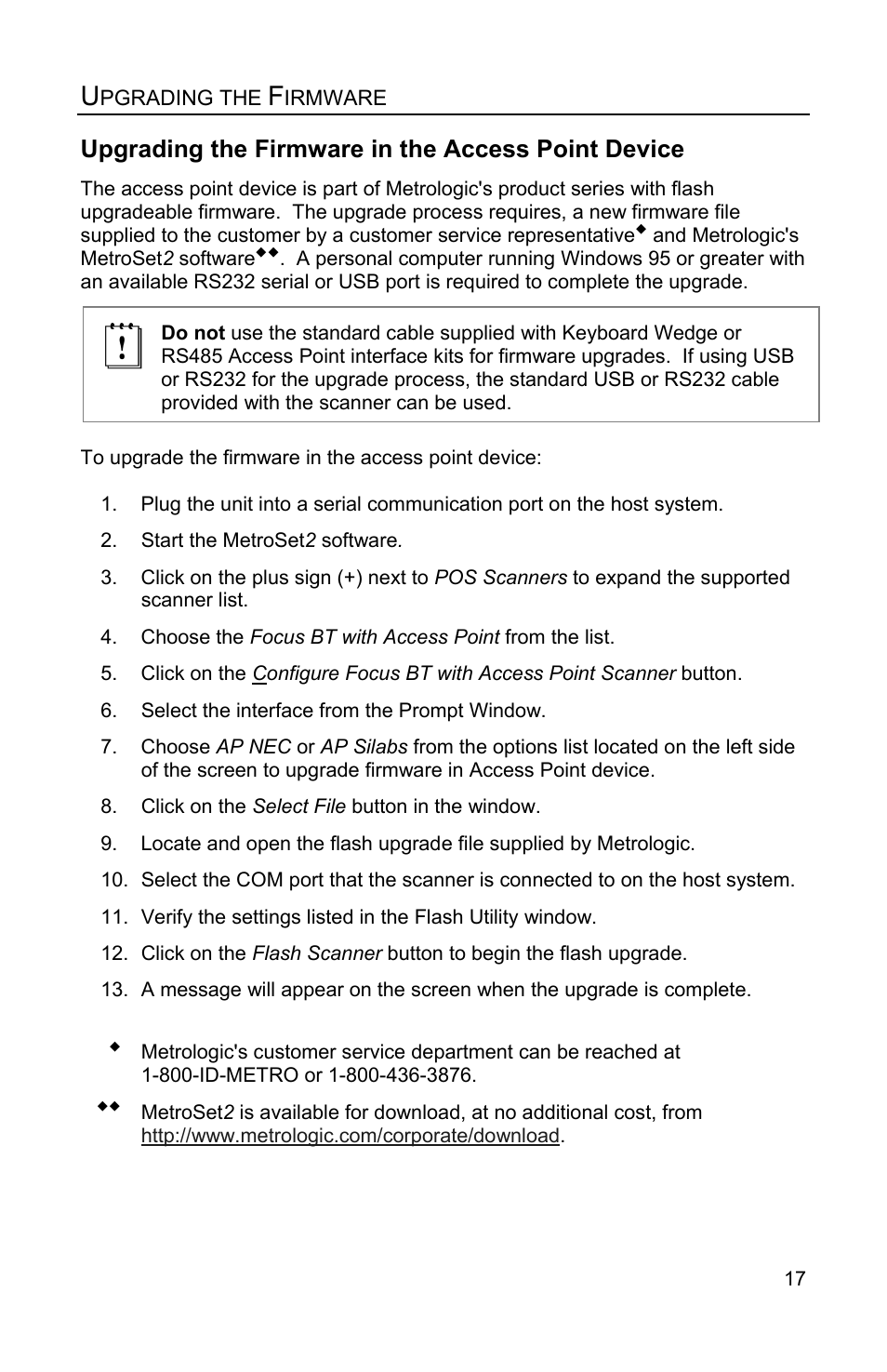 Upgrading the firmware, Upgrading the firmware in the access point device | Honeywell FocusBT AP-010-BT User Manual | Page 21 / 32