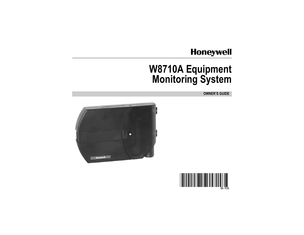 Honeywell EQUIPMENT MONITORING SYSTEM W8710A User Manual | 8 pages