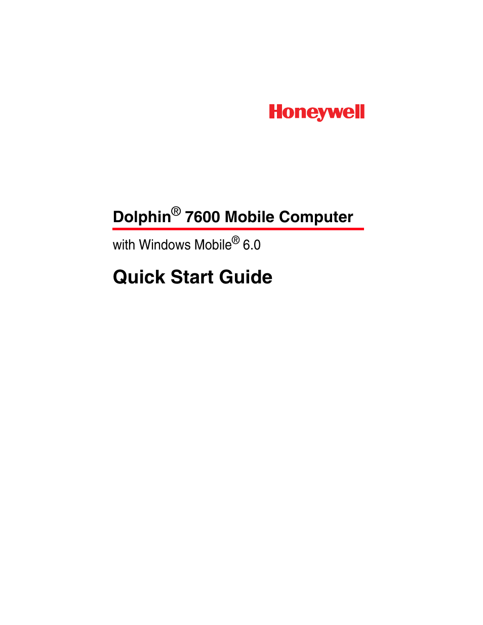 Honeywell Dolphin 7600 User Manual | 12 pages