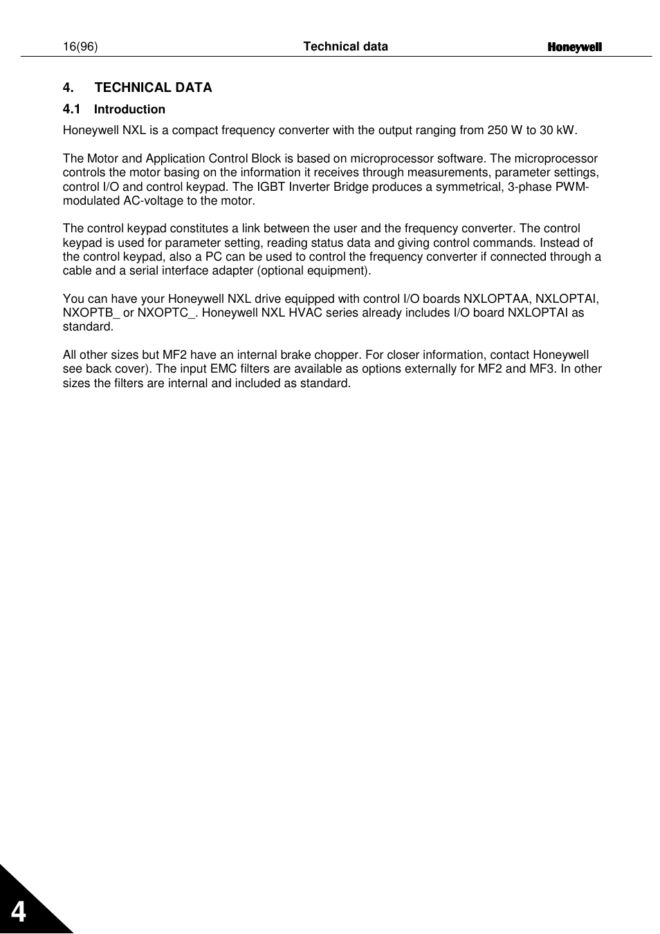 Honeywell NXL User Manual | Page 16 / 96