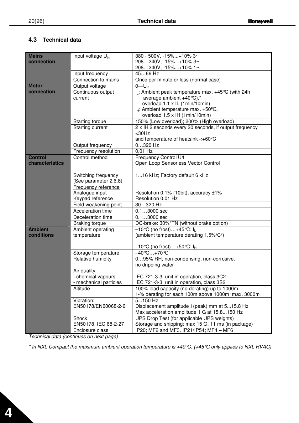 Honeywell NXL User Manual | Page 20 / 96