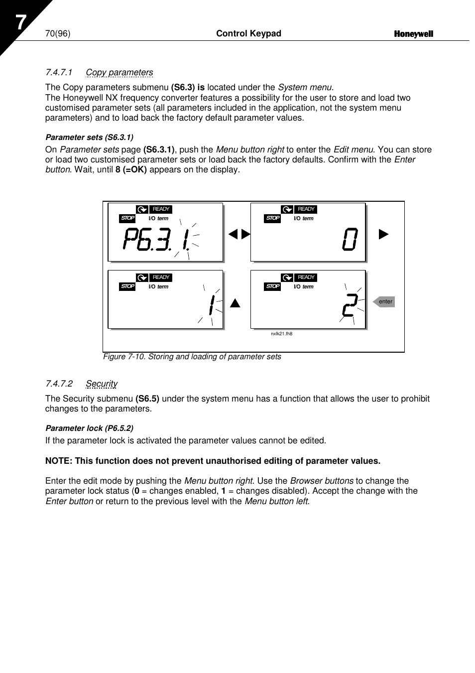 Honeywell NXL User Manual | Page 70 / 96