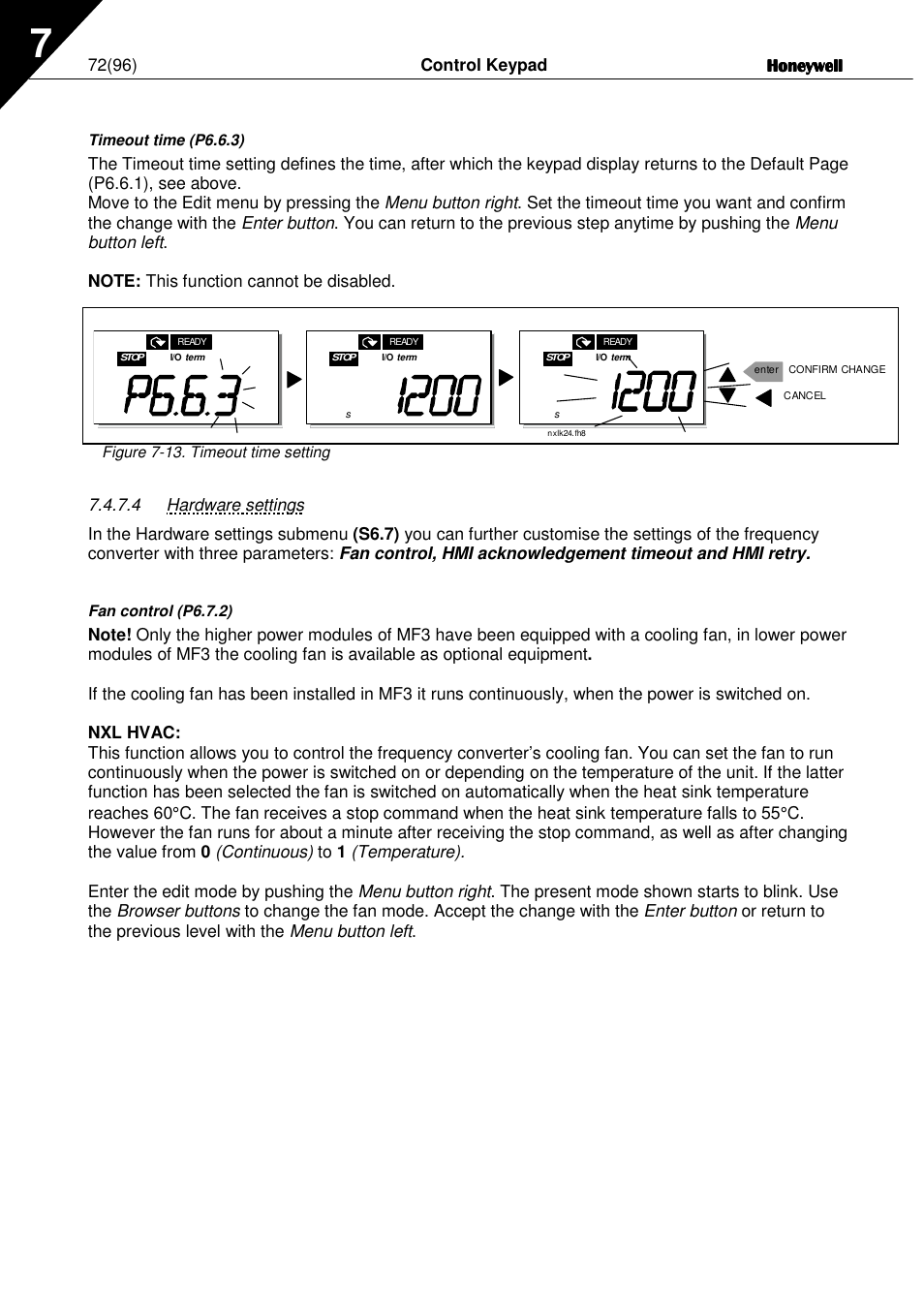 Honeywell NXL User Manual | Page 72 / 96