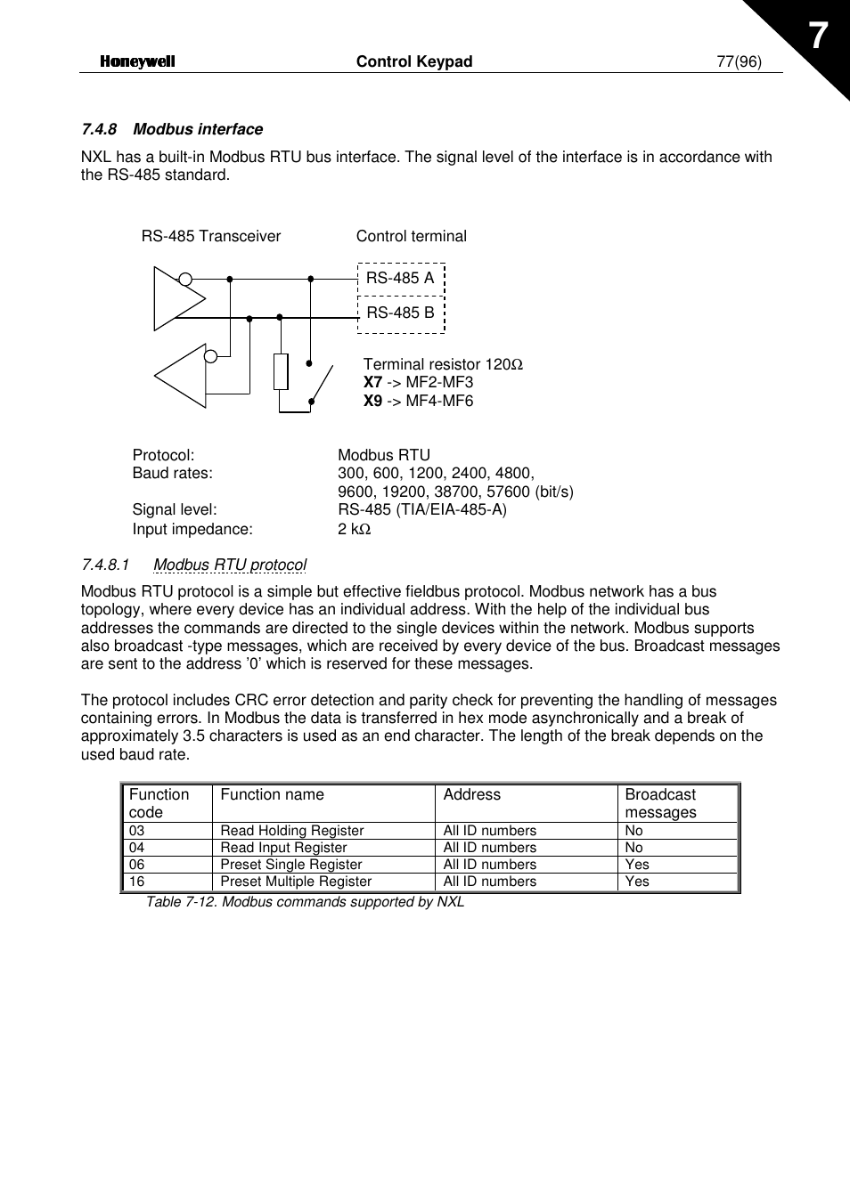 Honeywell NXL User Manual | Page 77 / 96