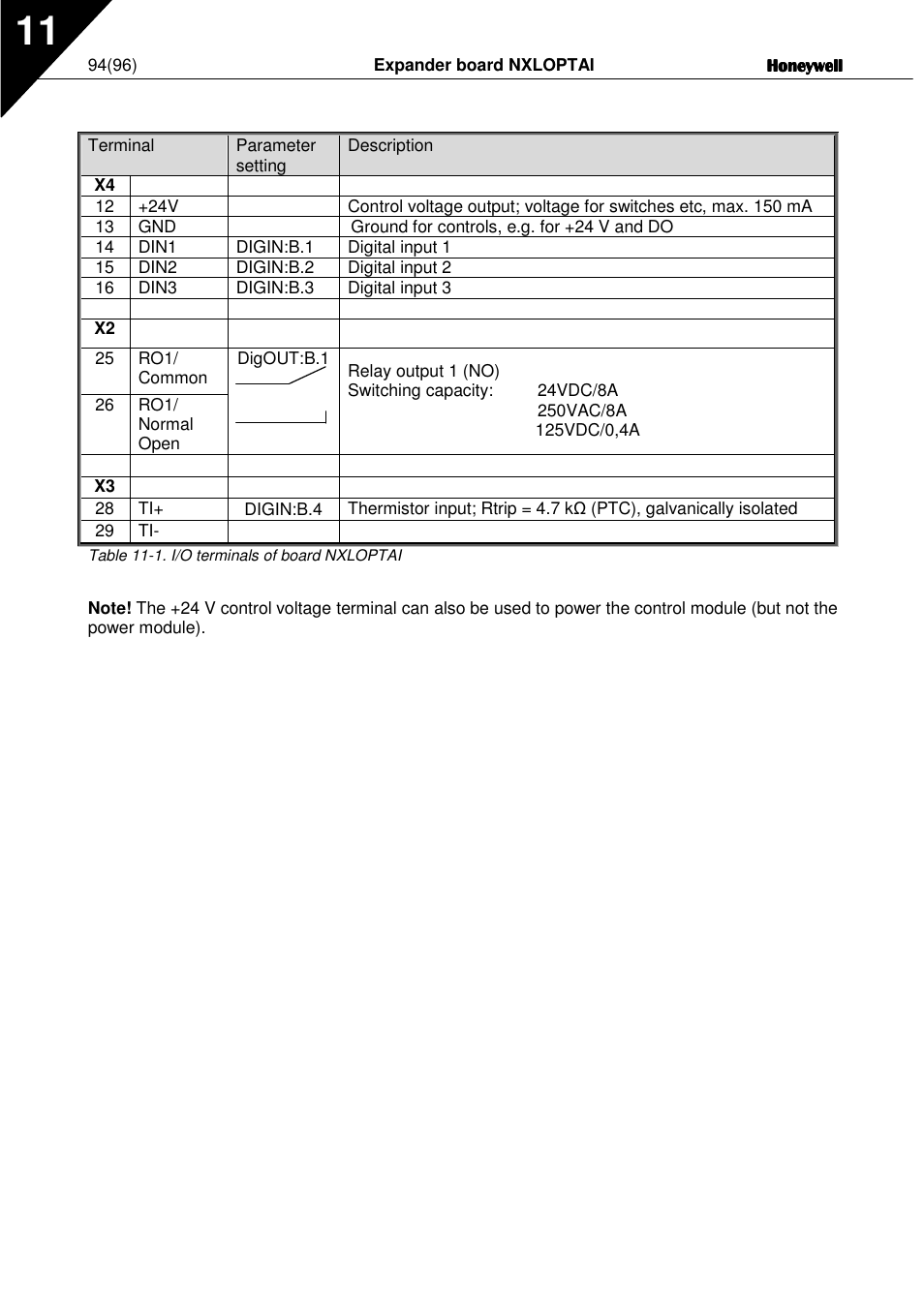 Honeywell NXL User Manual | Page 94 / 96