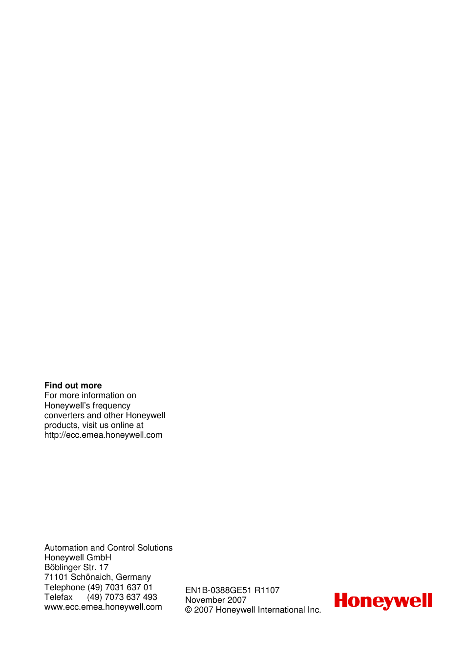 Honeywell NXL User Manual | Page 96 / 96