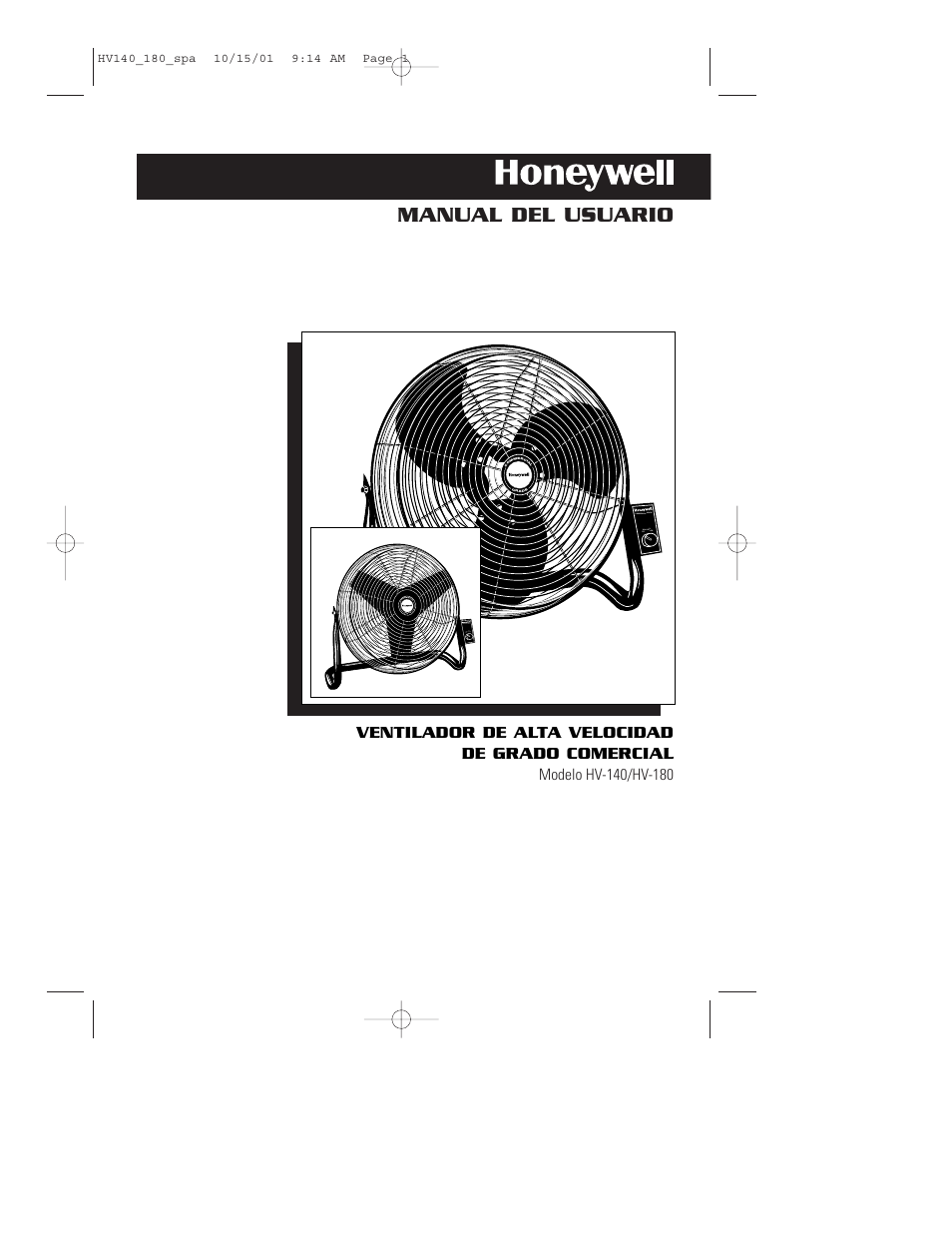 Manual del usuario, Ventilador de alta velocidad de grado comercial | Honeywell HV140 User Manual | Page 11 / 16