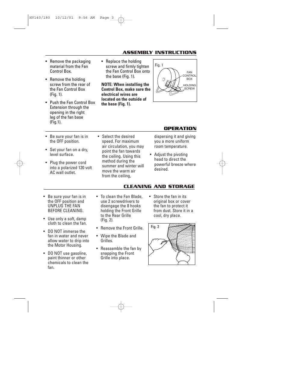 Honeywell HV140 User Manual | Page 3 / 16