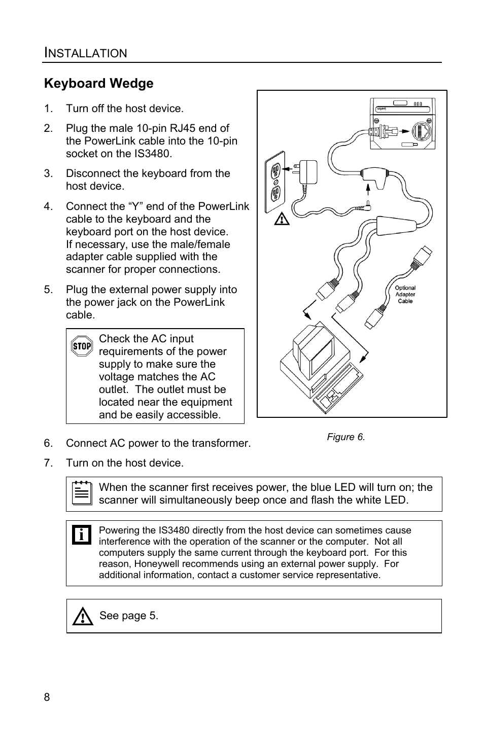 Keyboard wedge | Honeywell QUANTUME IS3480 User Manual | Page 12 / 60