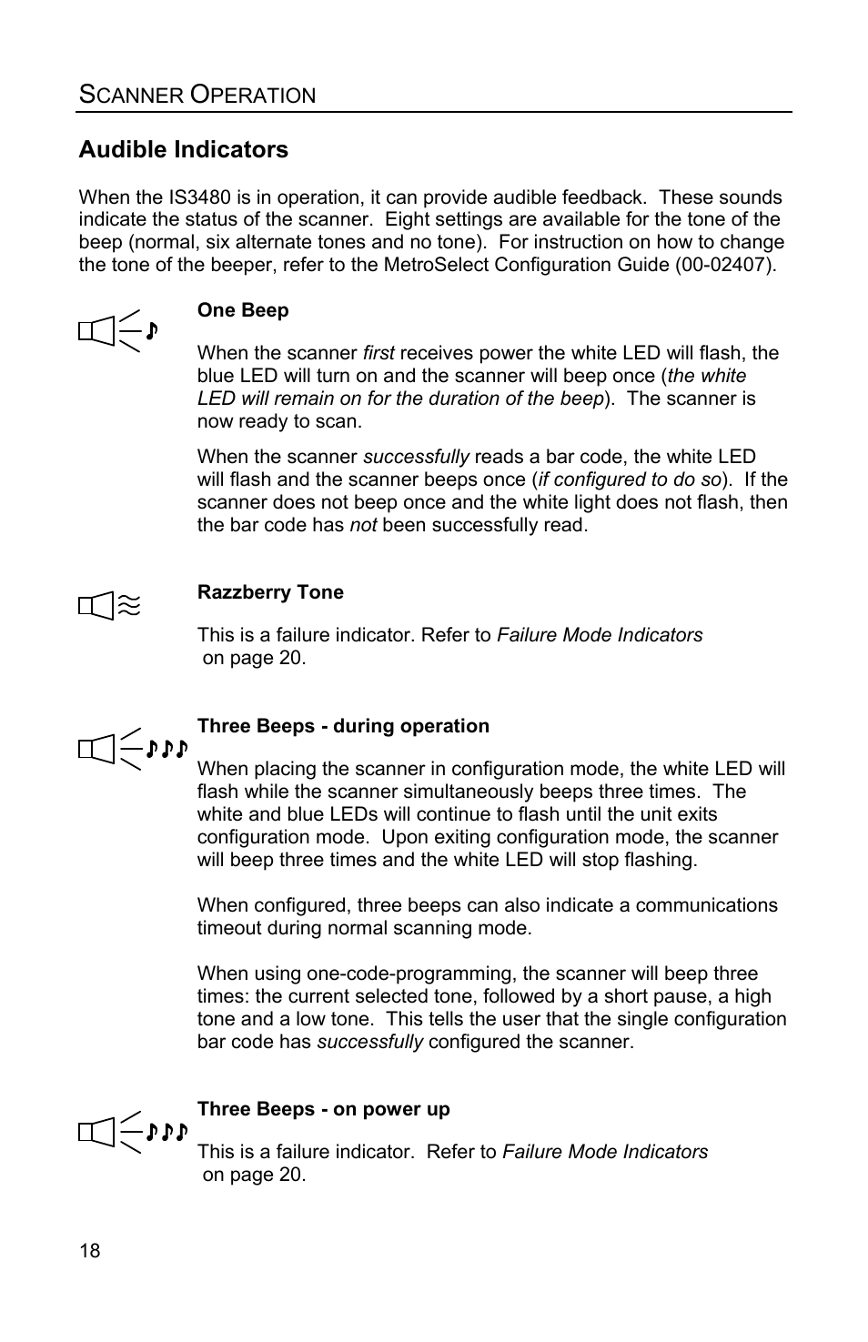 Indicators, Audible, Audible indicators | Honeywell QUANTUME IS3480 User Manual | Page 22 / 60