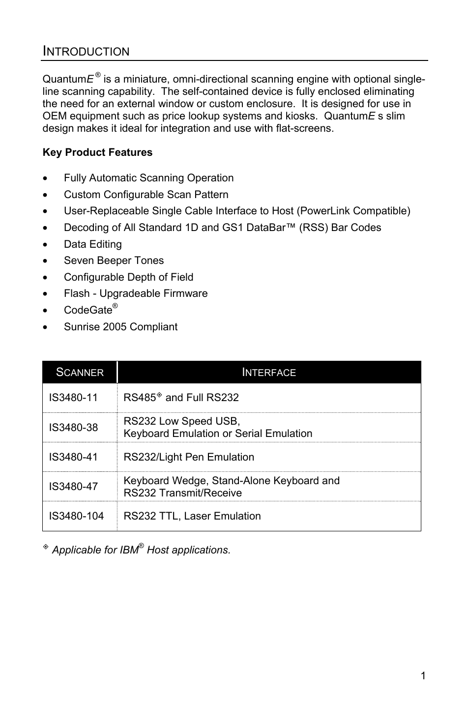 Introduction, Product overview | Honeywell QUANTUME IS3480 User Manual | Page 5 / 60
