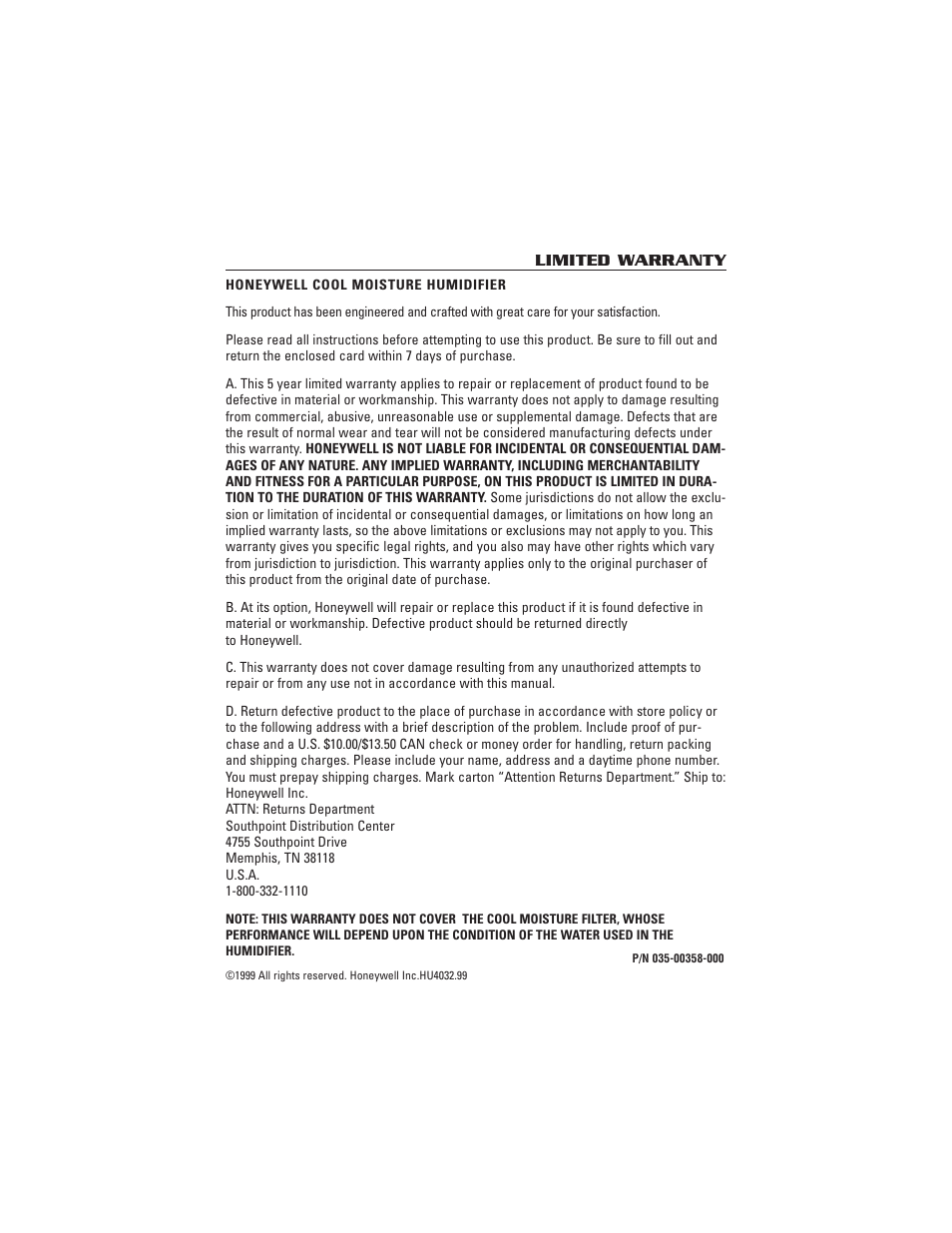 Honeywell HCM-2000 User Manual | Page 11 / 11