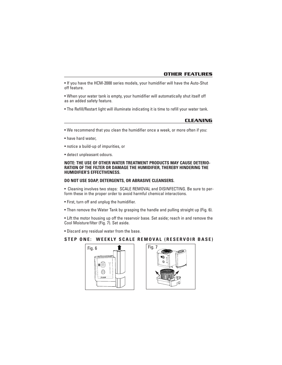 Cleaning other features | Honeywell HCM-2000 User Manual | Page 6 / 11