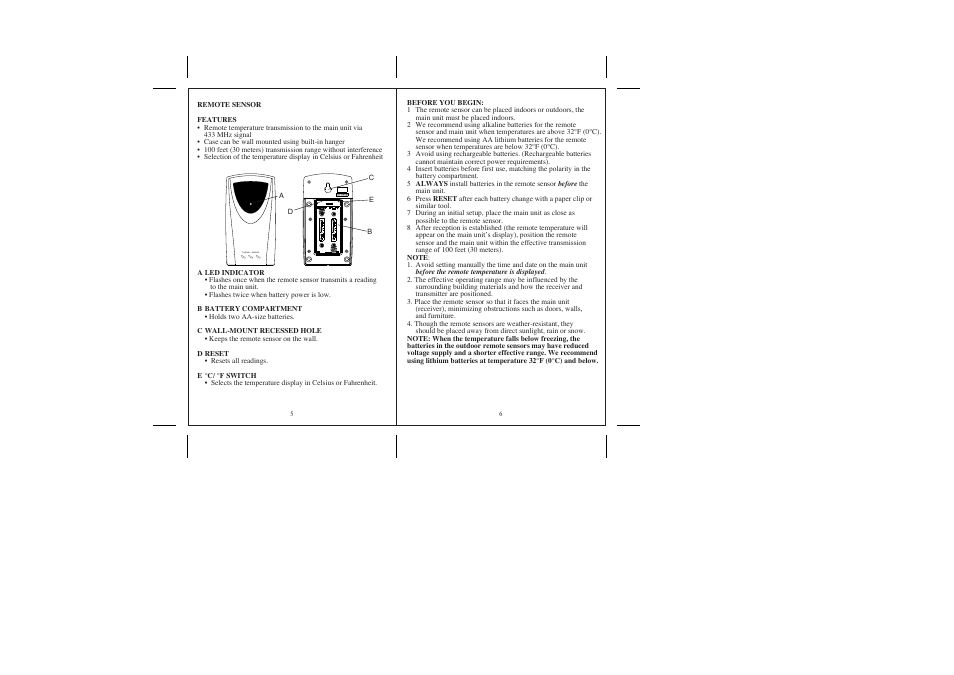 Thermo – sensor made in china | Honeywell TE22W User Manual | Page 4 / 9