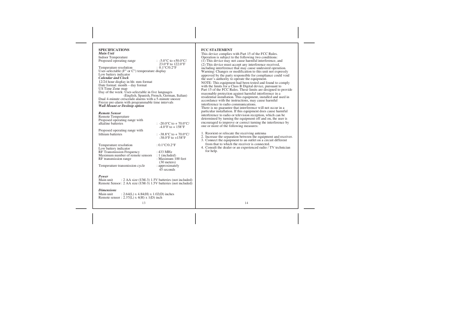 Honeywell TE22W User Manual | Page 8 / 9