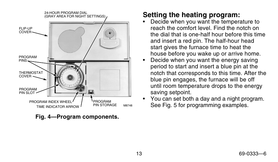 Setting the heating program | Honeywell CT1500 User Manual | Page 13 / 28