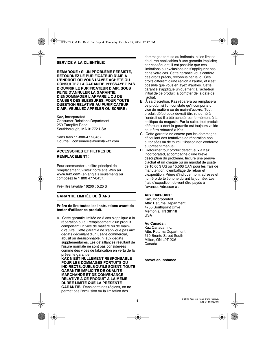 Honeywell ENVIRACAIRE HTT-022 User Manual | Page 8 / 12