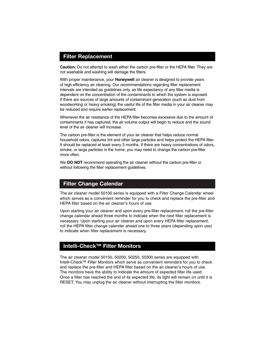 Honeywell Air Purifier 50100 User Manual | Page 5 / 27