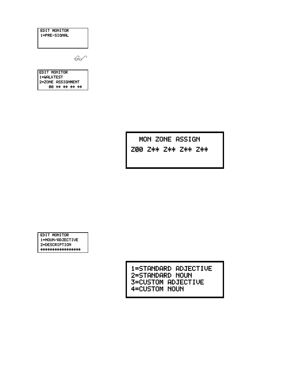 Mon zone assign z00 z** z** z** z | Honeywell MS-9200UDLSE User Manual | Page 81 / 228