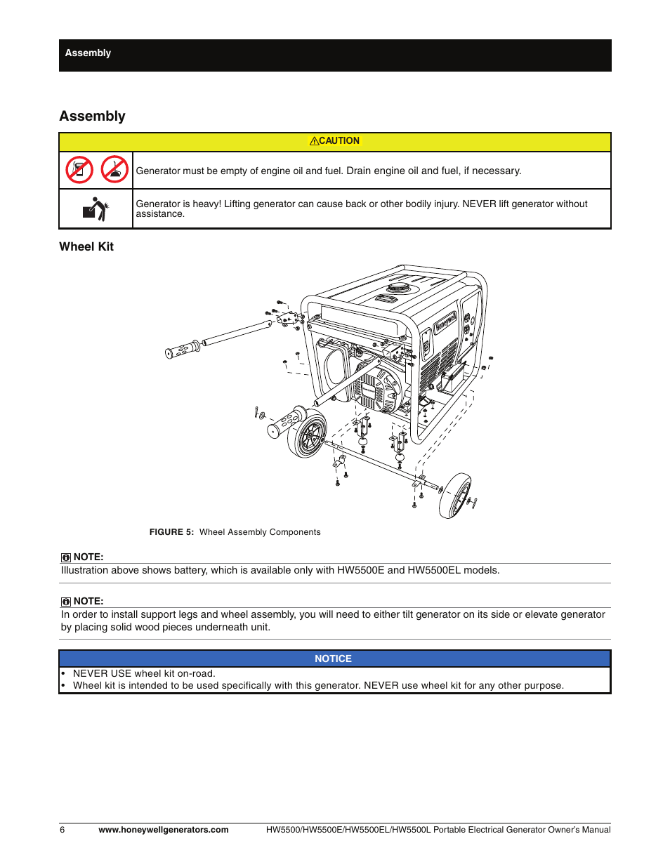 Assembly | Honeywell HW5500L User Manual | Page 12 / 94